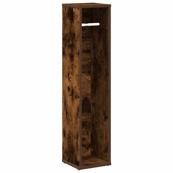 vidaXL Bathroom Cabinet with Roll Holder Smoked Oak 20.5x20x90 cm