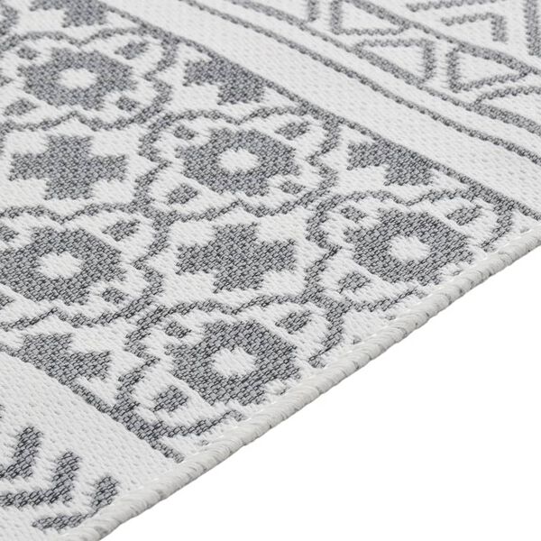 vidaXL Rug Grey and White 120x180 cm Cotton