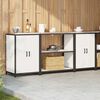 vidaXL Kitchen Storage Set with Shelf with Storage 3 pcs White Steel