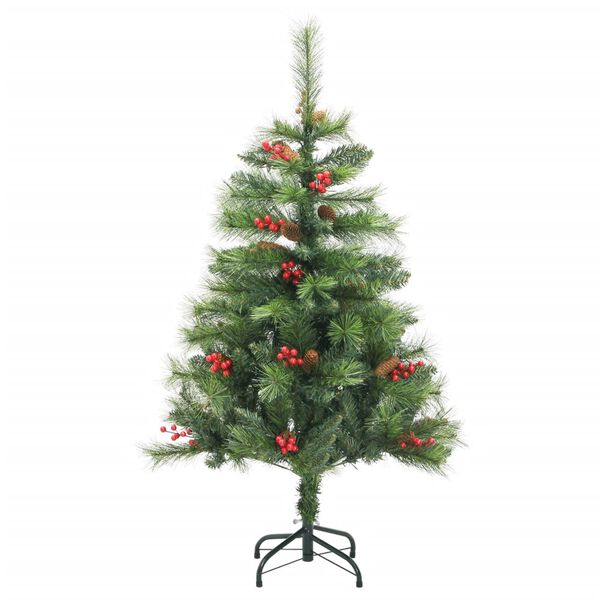vidaXL Artificial Hinged Christmas Tree with Cones and Berries 150 cm