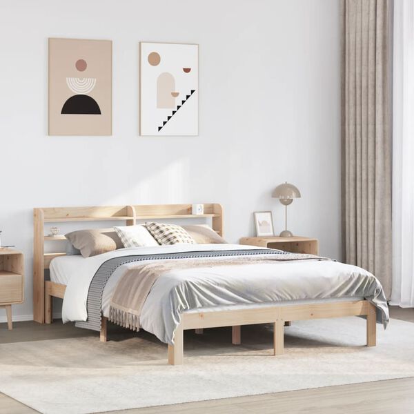 vidaXL Bed Frame with Headboard without Mattress 135x190 cm Double