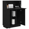 vidaXL Desk with Door Black Oak 71.5 x 31.5 x 106.5 cm Engineered Wood