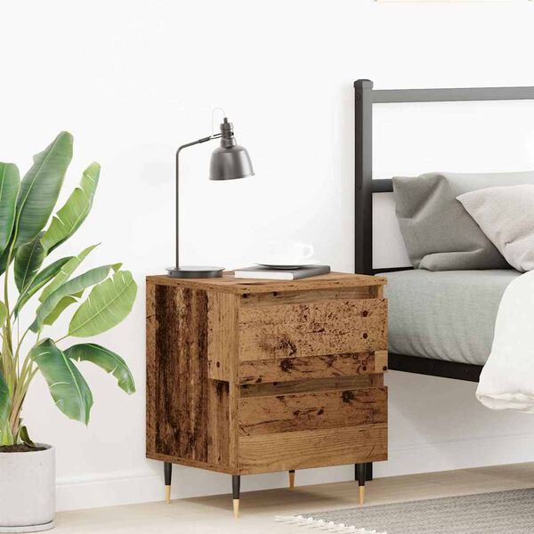 vidaXL Bedside Cabinet Old Wood 40 x 35 x 50 cm Engineered Wood