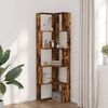 vidaXL Corner Bookcase 5-Tier Smoked Oak 50x50x179 cm Engineered Wood