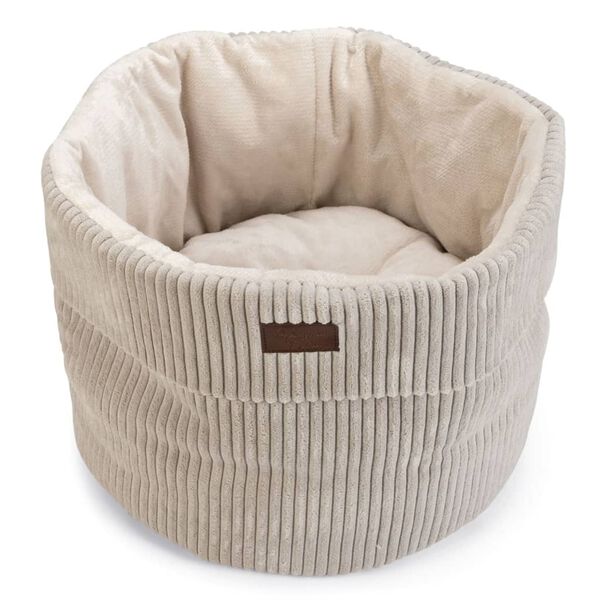 Designed by Lotte Cat Basket Ribbed Light Grey 50x35 cm