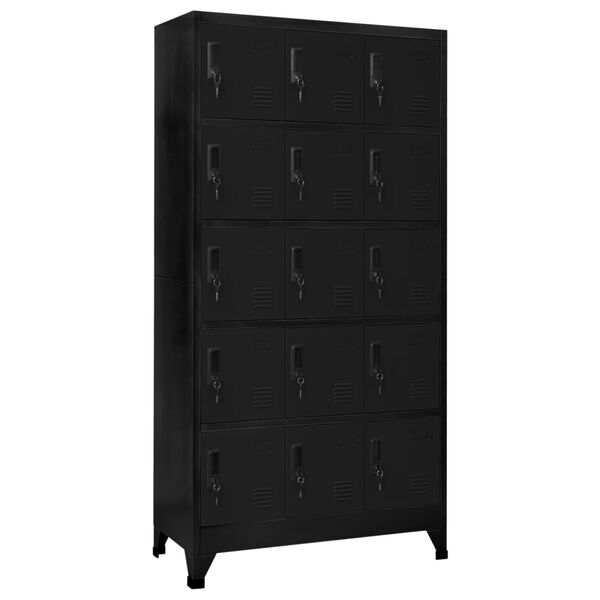 vidaXL Locker Cabinet Black 90x40x180 cm Steel