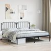 vidaXL Metal Bed Frame without Mattress with Headboard Black 200x200cm