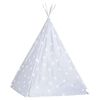 vidaXL Children Teepee Tent with Bag Polyester Grey 115x115x160 cm