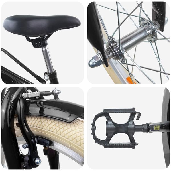 vidaXL Kids Bike 20'' for 6-11 Years Old Black