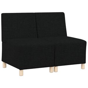 vidaXL Modular Sofa Unit Armless 2 pcs Black 55 x 74 x 82 cm Fabric