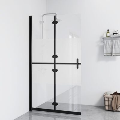 vidaXL Foldable Walk-in Shower Wall Half Frosted ESG Glass 70x190 cm