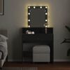 vidaXL Dressing Table Black oak 80 x 41 x 144.5 cm Engineered wood