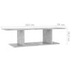 vidaXL Wall Mounted TV Cabinet Concrete Grey 103x30x26.5 cm