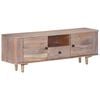 vidaXL TV Cabinet | Light grey wood, Brass
