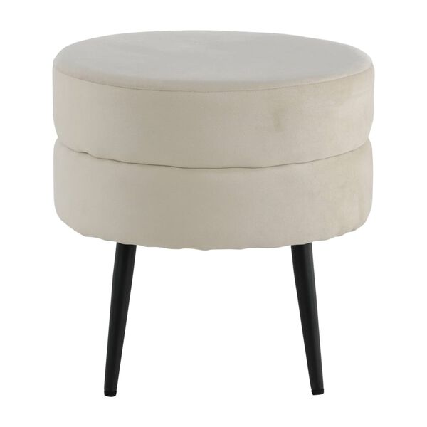 Venture Home Pouffe Pot 40x40x40 cm Velvet Black and Light Beige