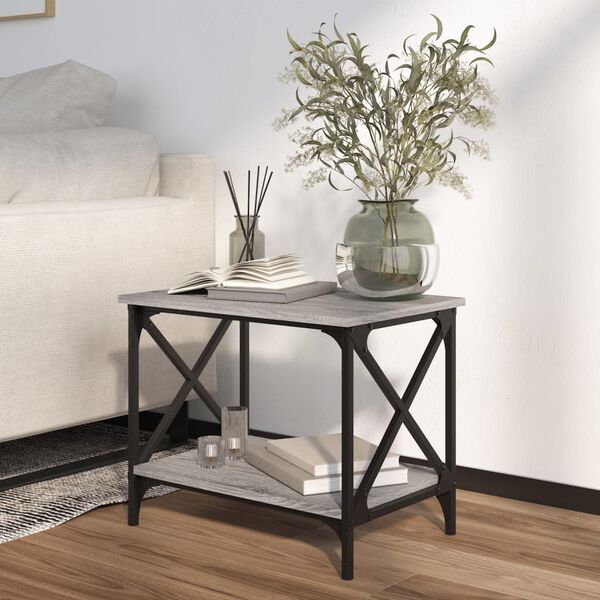 vidaXL Side Table Grey Sonoma 55x38x45 cm Engineered Wood