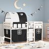vidaXL Kids' Loft Bed with Tunnel without Mattress White&Black 90x190 cm Single