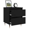 vidaXL Bedside Cabinet Black 40x35x50 cm Engineered Wood