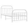 vidaXL Metal Bed Frame without Mattress with Footboard White 100x190cm