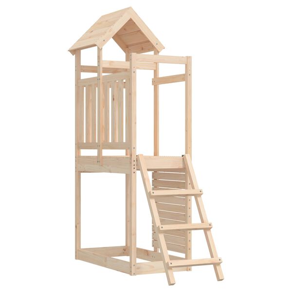 vidaXL Play Tower Brown 110.5 x 52.5 x 214 cm Solid Pine Wood