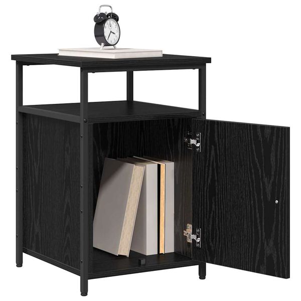 vidaXL Bedside Cabinet Black oak Engineered Wood