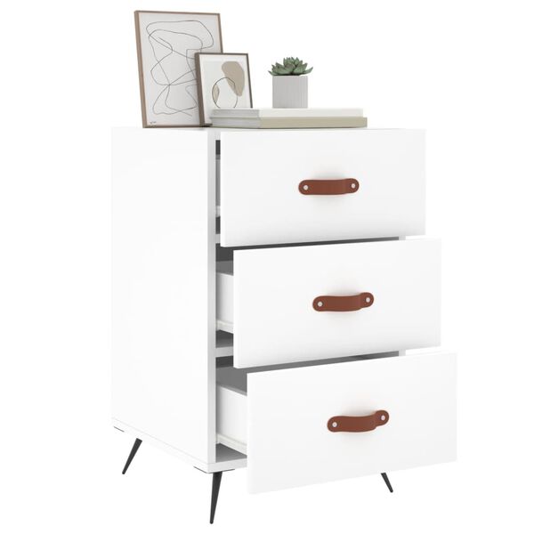 vidaXL Bedside Cabinet White 40x40x66 cm Engineered Wood