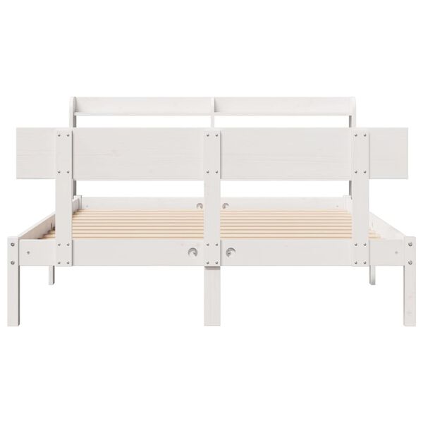 vidaXL Bed Frame without Mattress White 120x190 cm Small Double Solid Wood Pine