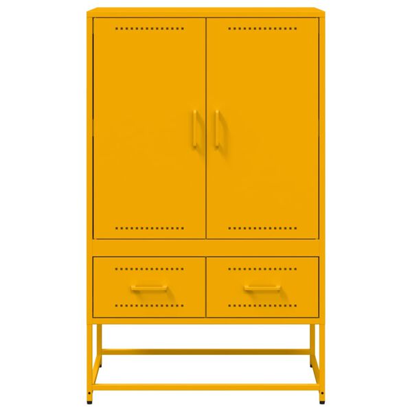 vidaXL Highboard Mustard Yellow 68x39x111.5 cm Steel