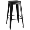 vidaXL Bar Stools Stackable 2 pcs Black Metal