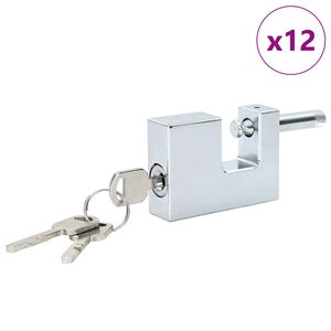 vidaXL Padlock 12 pcs Silver 6 x 2 x 4.5 cm Iron