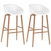 vidaXL Bar Chairs 2 pcs White