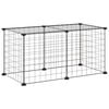 vidaXL 8-Panel Pet Cage Black 70x35x35 cm Steel
