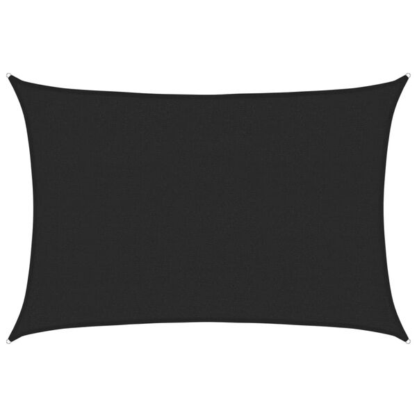 vidaXL Sunshade Sail 160 g/m&sup2; Black 2.5x3.5 m HDPE