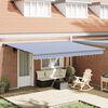 vidaXL Retractable Awning Blue and White 400 x 300 cm