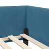 vidaXL Corner Bed Frame with Headboard Blue 90 cm x 190 cm Velvet