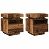 vidaXL Bedside Cabinets with LED Lights 2 pcs Old Wood 40x39x48.5 cm