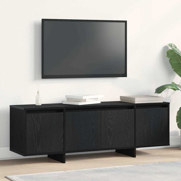 vidaXL TV Cabinet Black Oak 120 x 30 x 40.5 cm Engineered Wood