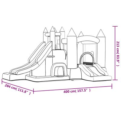 Happy Hop Bouncy Castle with Slide 400x284x213 cm