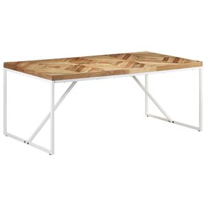 vidaXL Dining Table | Natural wood finish, White legs
