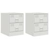 vidaXL Bedside Cabinets 2 pcs White 34.5x39x44 cm Steel