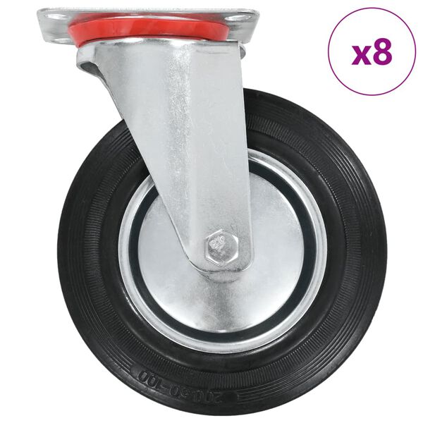 vidaXL 8 pcs Swivel Casters 200 mm