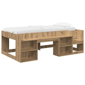 vidaXL Kids'Bed Frame with Storage Artisan Oak 90 x 200 cm