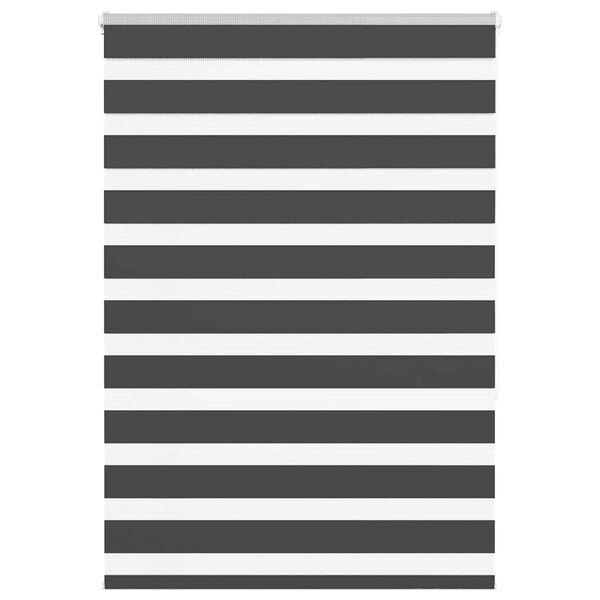 vidaXL Zebra Blind Black 100x150 cm Fabric Width 95.9 cm Polyester