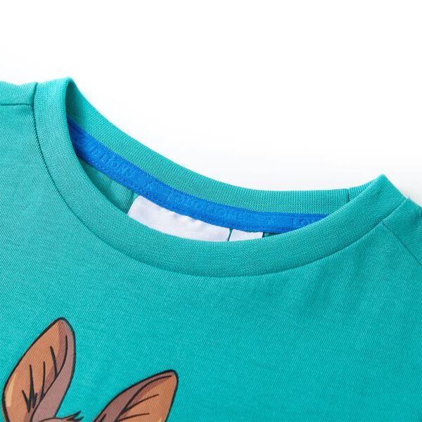 Kids' T-shirt with Short Sleeves Dark Mint 128