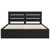 vidaXL Bed Frame with Headboard Black 200 x 200 cm Solid Pine Wood