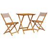 vidaXL 3 Piece Bistro Set Taupe Fabric and Solid Wood