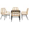 vidaXL Garden Dining Set 5 pcs Brown Poly Rattan