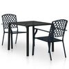 vidaXL 3 Piece Bistro Set Steel Black