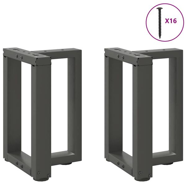 vidaXL Coffee Table Legs T-Shaped&nbsp;2 pcs Anthracite 38x25x(42-43) cm Steel