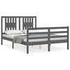 vidaXL Bed Frame without Mattress Grey 140x200 cm Solid Wood